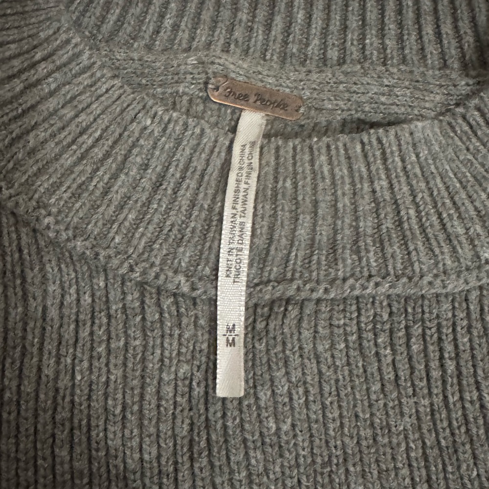 Free People Easy Street Tunic Grey Crewneck Sweater - Picture 2 of 2